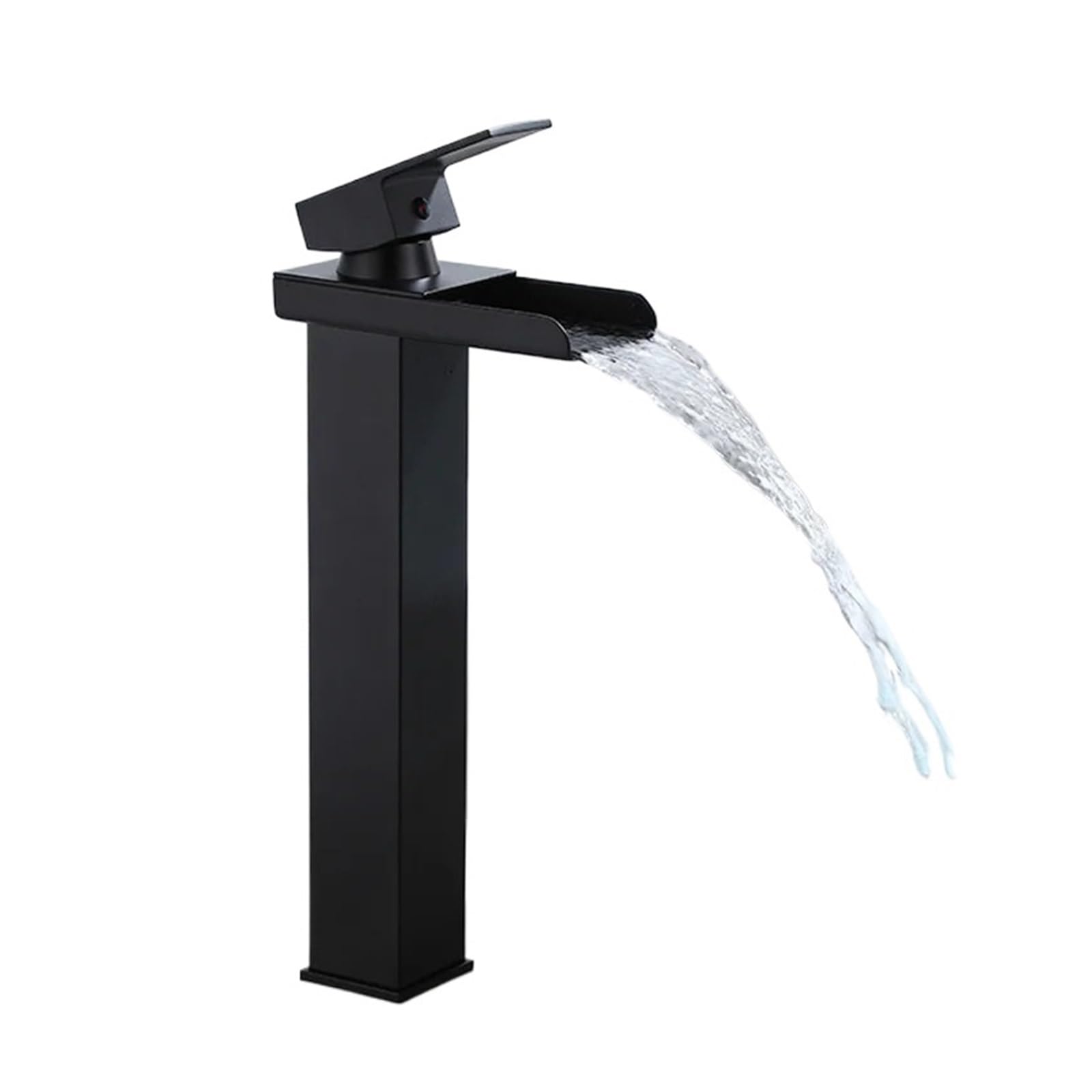 Grifo de lavabo de latón con acabado negro chapado en oro y salida en cascada YT-5022-H