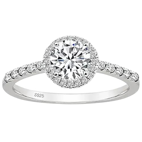 HOWADIAHAU 2026 1.25カラット 925スターリングシルバー リング ラウンド 5A キュービックジルコニア リング 女性用 結婚指輪 ファインジュエリー ファッションアクセサリー クリエイティブギフト