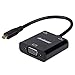 Anbear Micro HDMI to VGA(Male to Female) Video Converter Adapter Gold Plated 1080p with 3.5mm Audio