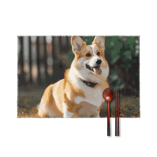 Sets de table Corgi infroissables pour protéger la table des plats chauds et taches - 2