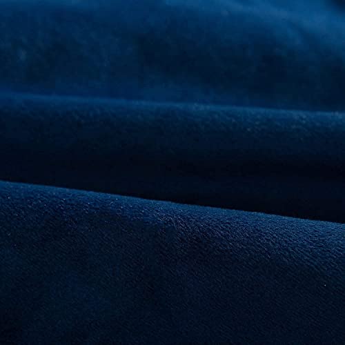 Image of Decorative Holland Velvet Cushion Square Pillow Covers Pillowcases for Sofa Bedroom with Invisible Zipper || (Navy Blue, Set of 5 Piece (16X16 Inches)
