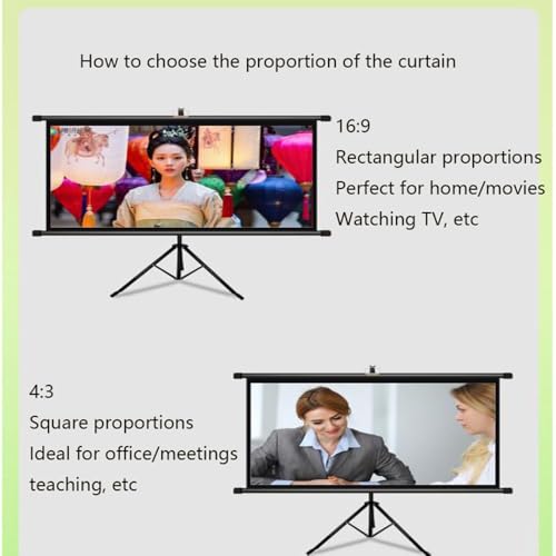 Pantalla de proyector con trípode 60 pulgadas 16:9 4K HD miniatura 6