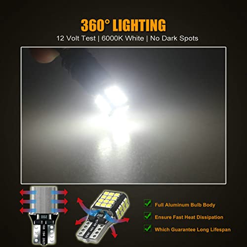 48-Leds 360°Lighting T10 194 2825 Led Bulb White 6000K 12V Super Bright 158 160 168 175 W5W 168Na 194Na Replacement For Car Truck Interior Map Dome Courtesy Door Trunk Cargo License Plate Light Etc #TOP4
