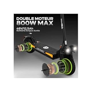 Trottinette Électrique UrbanGlide eCross Pro Boost 2 – 50 km d'autonomie, Double Moteur 800W, pneus 10" Tout-Terrain