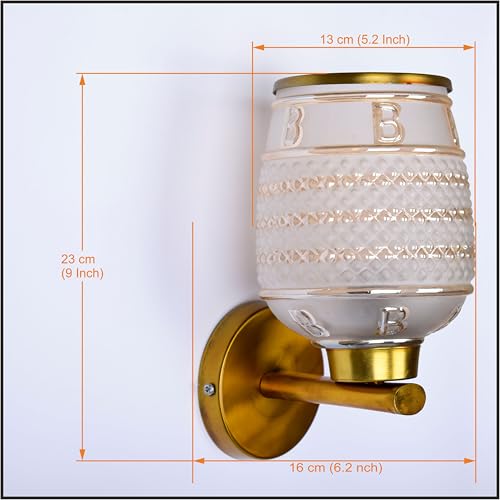 Image of BENE Fern Wooden Indoor Modern Wall Light, E-27 Base Wall Lamp for Home Decor - Living Room, Bedroom, Dining, Hallway, Staircase, 13 cm (Wood, Pack of 2)