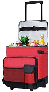 Rolling Cooler with Wheels and Handle, 48 Can Leakproof Insulated Soft Cooler Bag, Collapsible Rolling Cart Trolley, Suitable for BBQ Beach Summer, Camping, Picnics, Hiking