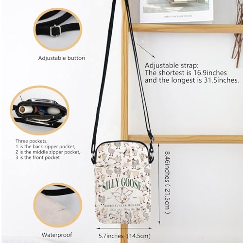 Silly Goose Merch Silly Goose Inspire Crossbody Bag Cartoon Goose Animal Shoulder Bag Goose Lover Gift Kawaii Goose Gift2