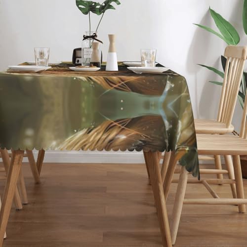 Nappe rectangulaire en tissu lavable imprimé castor pour buffets - 4