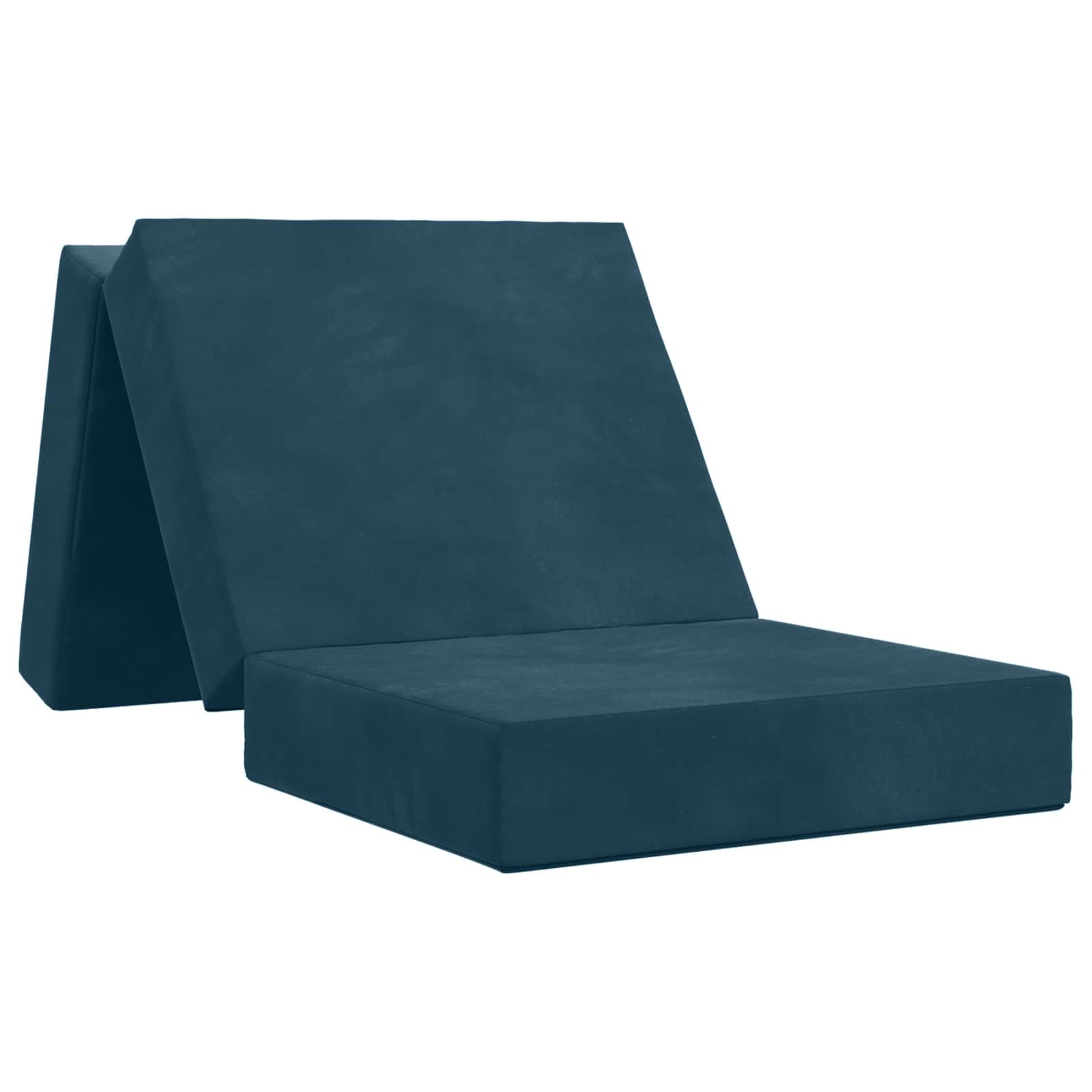 Sofa rozkładana 90x63x45 cm Niebieski Poliester Pianka
