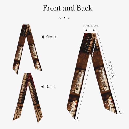 Red Wine Cellar Picture Print Women Head Scarf Neck Scarves Handbag Beach Bag Hand Band Necktie Hat Accessory ﻿2