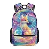 Doojoayie School Backpack for Kids Cute Girls Bookbags Fox Backpack for Girls Ages 8-10 Large Capacity & Heavy Duty Kids School Bags with 2 Side Mesh Pockets