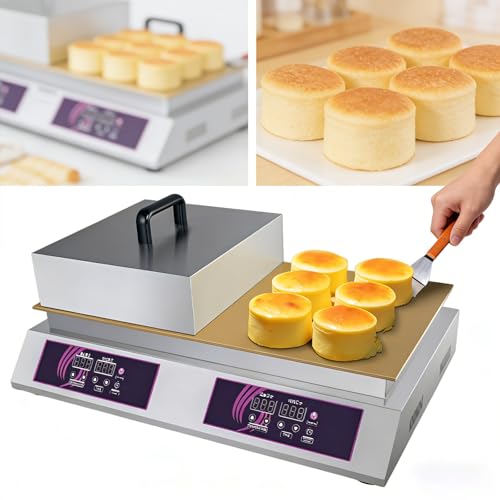 Máquina para hacer soufflé de panqueques, antiadherente, 0-260 °C, eléctrica para hacer muffins, para la cocina(Double Board)