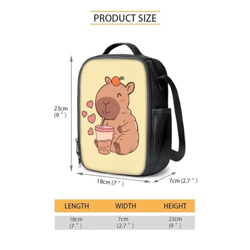 Cute Capybara Backpack for School Yellow Kids Backpack with Lunch Box Set for Girls School Bag Set for Primary Middle Students Mochilas Para NiñA4
