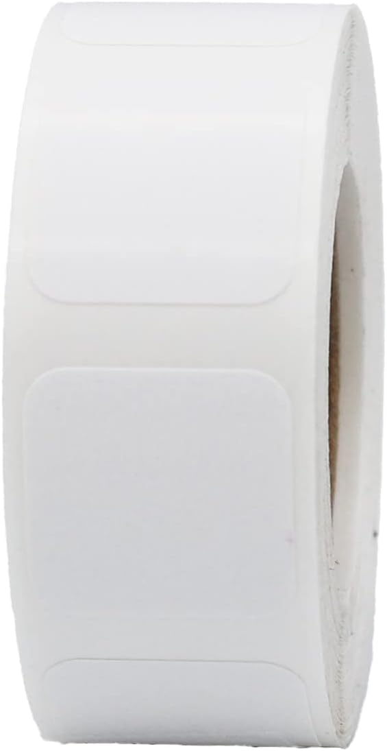 White Square Color Coding Labels - 3/4" Inch Vibrant Square Dots, 500 Total Adhesive Stickers on a Roll for Inventory and Organization - Made in the USA