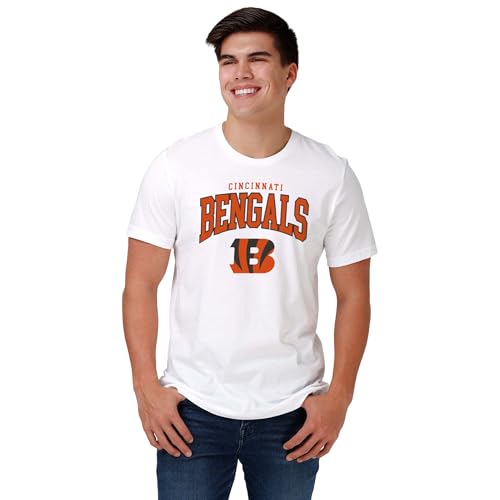 FOCO Cincinnati Bengals NFL Mens Classic Arched Logo T-Shirt - White - S
