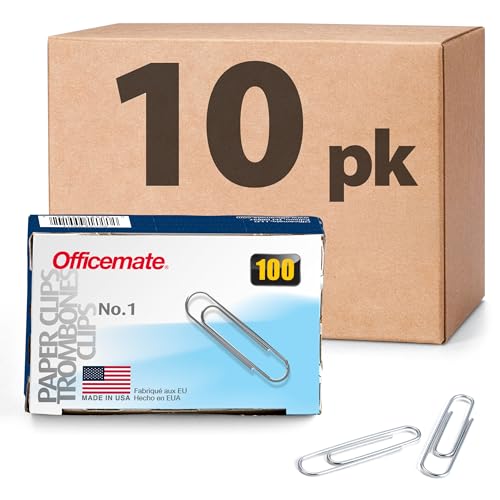 Officemate No.1 Smooth Paper Clips, Pack of 10 Boxes of 100 Clips Each, 1000 Clips Total (99911) image 5