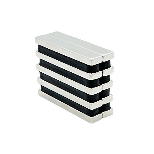 HS Magnet Super Strong Rare Earth Neodymium N52 Bar Magnets (Industrial Strength) - 60 x 10 x 5 mm, Pack of 10