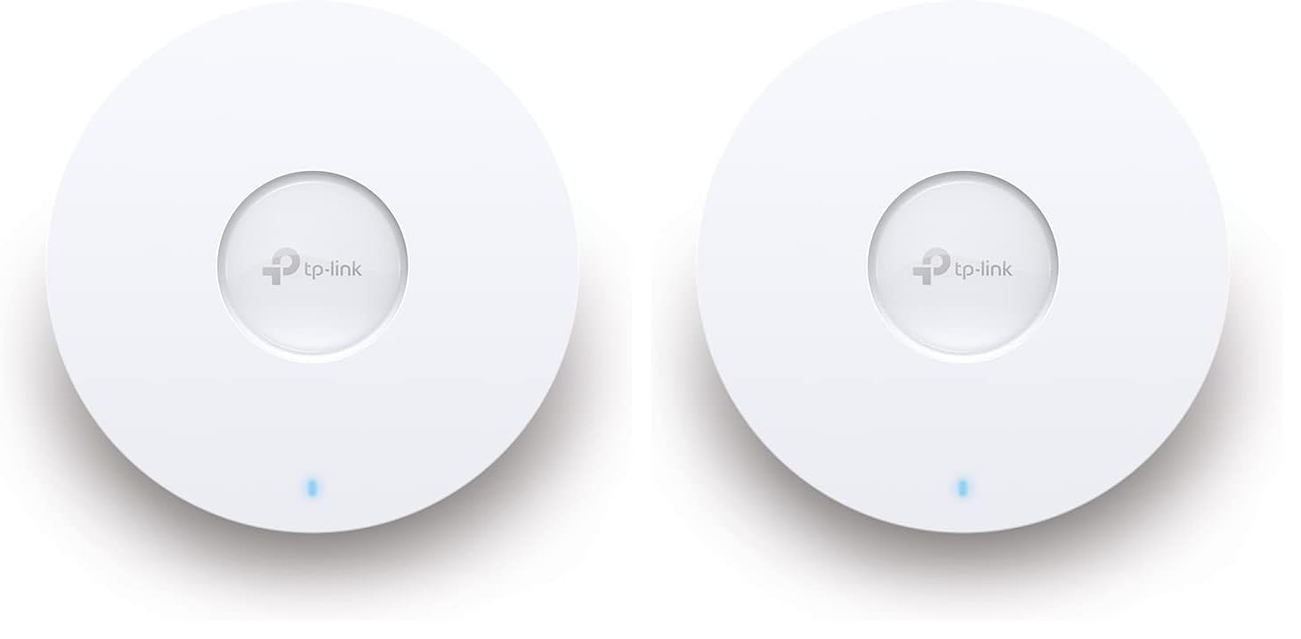 TP-Link EAP610 AX1800 Gigabit Dualband WiFi 6 WLAN Access point (Dualband 1775Mbit/s, Omada SDN, zentrales Management, 1 Gigabit Port, nahtloses WLAN-Roaming, PoE/DC angetriebene) weiß (Packung mit 2)