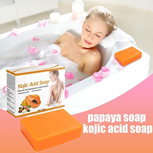 Papaya Herbal Skin Whitening Soap | Papaya Soap for Hyperpigmentation | Gentle Cleansing Nourishing Bath Soap for Glowing Radiance Skin, Dark Spots, Rejuvenate