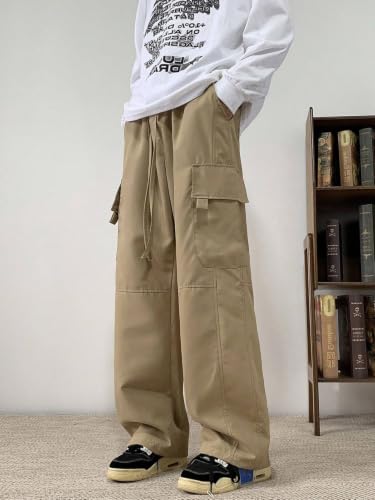Image of Leriya Fashion Men's Cargo Pants | 6 Pocket Cotton Cargo Joggers for Men | Loose Fit Stylish Pant with Pockets | Casual Baggy Trousers & Streetwear Lower