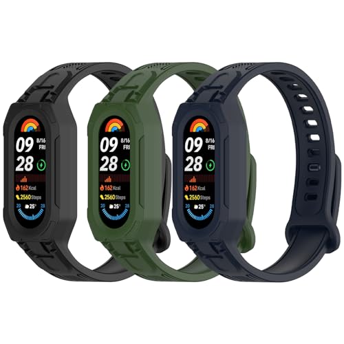 CHULN Correa de Silicona Compatible con Xiaomi Mi Band 9/8, Correa de una Pieza Compatible con Mi Band 9/8/7/6/5 Correa de Repuesto