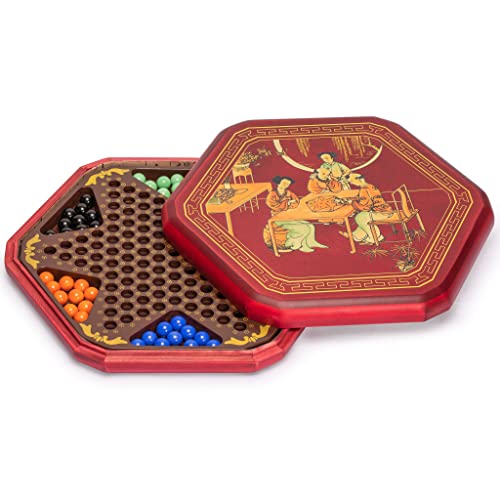 Juego de Mesa Halma Clásico con Tablero y Canicas miniatura 2
