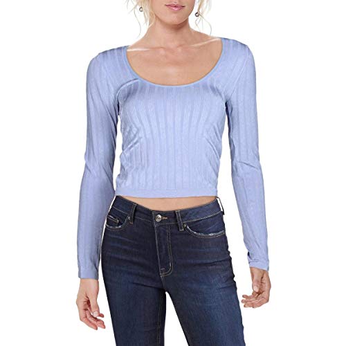Free People Intimately Womens Lucky You Scoop Neck Strped Top Blue XS/S
