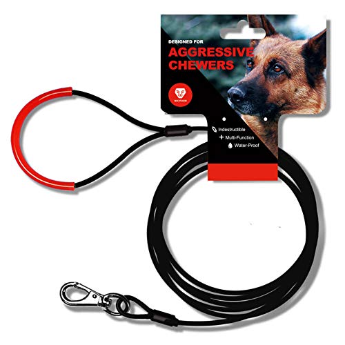Watfoon Chew Proof Dog Leash Metal Dog Leash With Coated Steel Cable Unchewable Wire Dog Leash Strong Chew Resistant For Small Medium Dogs Daily Walking And Training(6.0Ft) #TOP18