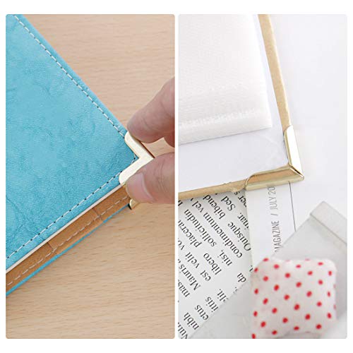 Image of uxcell Box Corner Protectors Vintage Yellow Guard Edge Cover Book Scrapbooks Albums Jewelry Box Corner Decor Pack of 30