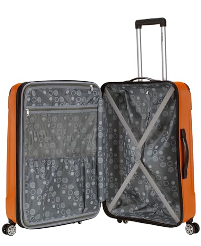 Image of Rockland London Hardside Expandable Spinner Wheel Luggage, Orange, Checked-Large 28-Inch