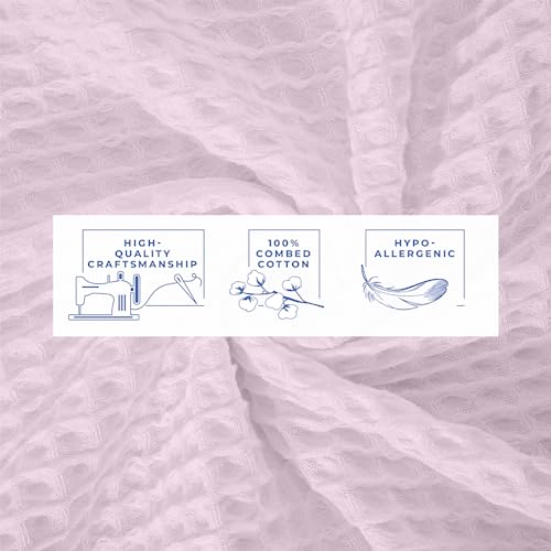 Kotton Culture Twin Size Throw Blanket For Couch 100% Cotton Breathable All Season Bed Blanket Lightweight Waffle Weave Pattern Soft Blanket For Home Traveling Camping 68X90 Inches (Dusty Pink) #TOP3