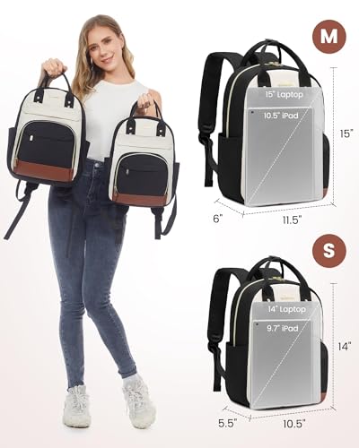 Image of LOVEVOOK Small Backpack Purse for Women, Mini Backpack bag, Cute Fashion Backpack for Daily Travel Work, Beige-Black-Brown