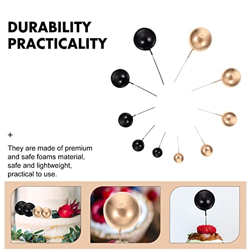 NUOBESTY 60 Pçs Bolas de Cupcake Topo de Bolo Em Forma de Bola Topo de Bolo Bolas de Pérolas Escolha