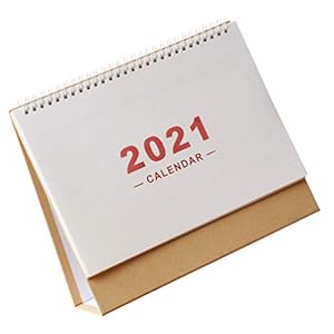 FAVOMOTO 2021 Bureau Kalender Staande Flip Maandelijkse Kalender Coil Draad Volledige Jaar Desktop School Kalender Ezel…