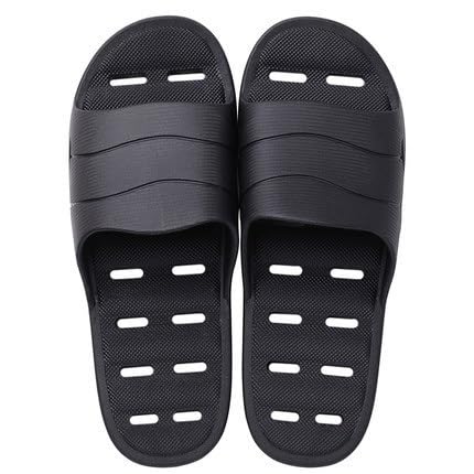 HOLLYWEED Hollowed-Out Bathroom Slippers Summer Couples Indoor Non-Slip Quick Dry Deodorant Bath Sandals for Men