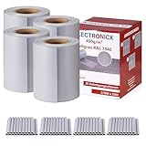 Electronicx PVC Sichtschutzstreifen für Gartenzaun - Hellgrau (RAL 7040), 140m (4 x 35m) x 19cm, Hochwertige 450g/m² UV-beständige Sichtschutzmatten, Außenbereich Sichtschutz mit 80 Clips