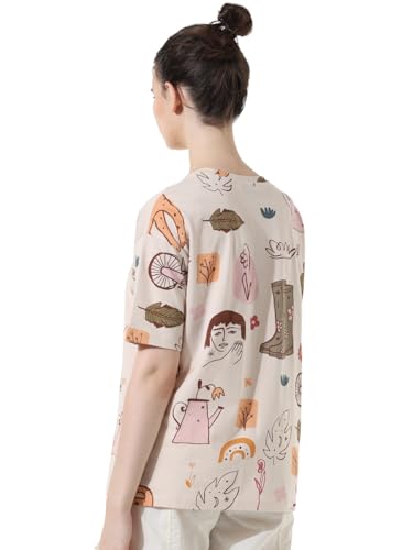 Image of ONLY Women's Oversized Printed Pure Cotton T-Shirt