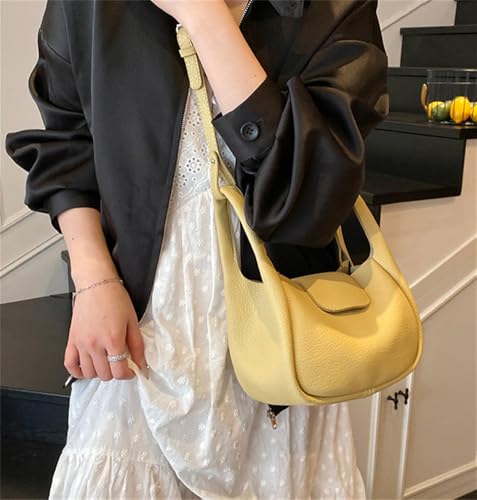 Rungion Womens Trendy Bucket Handbag Purse Small Vegan Leather Shoulder Crossbody Bag Cute Y2k Satchels 2Pcs2