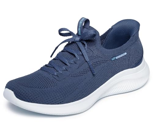 Skechers Donna Ultra Flex 4.0 Basket, Blu Navy, 38 EU