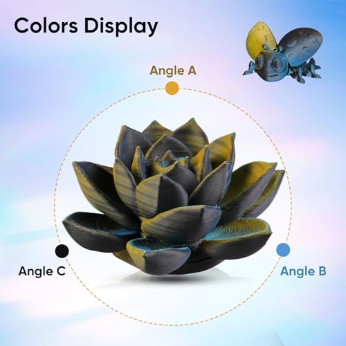 Image of ERYONE Matte Tri Color PLA Filament 3D Printer 1.75mm + /- 0.03mm, Multicolor Filament Tricolor PLA 1KG(2.2lbs) Cardboard Spool, Black & Yellow & Blue