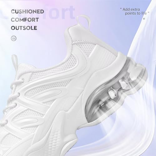 Image of Womens Walking Running Shoes Air Cushion Tennis Sneakers Fashion Breathable Basketball Sport Gym Fitness Cross Trainers