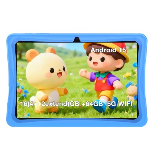 Image of redbeat 10.1 inch Android 15 Tablet for Teenagers, 16 (4+12) GB+64GB (1TB TF) WiFi Tablet with Case Stylus, Eye Protection Screen, RK3562 Octa-Core Processor, Blue