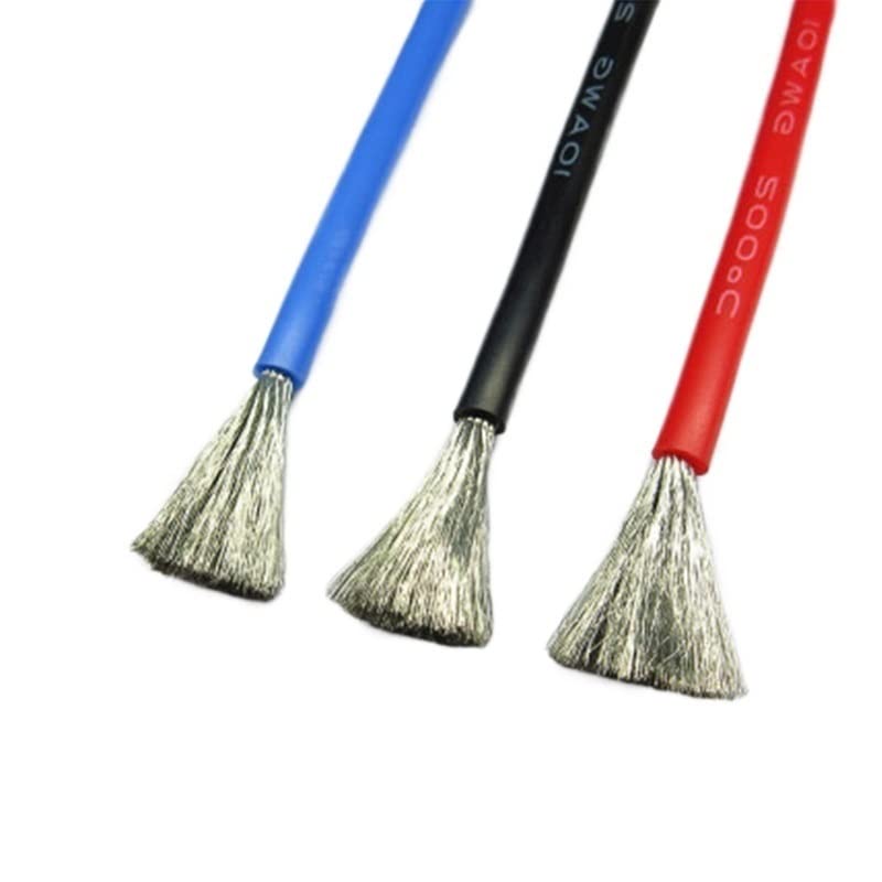 1M/5M Soft Silicone Wire Red/Blue Heat-Resistant Cable Copper 12AWG 14AWG 16AWG 18AWG 20AWG 22AWG 24AWG 26AWG 28AWG 30AWG Stranded Conductor (Color : Red, Size : 14 AWG 1 Meter)