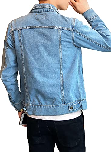 DAVID.ANN Men's Denim Jacket Slim Fit Trucker Coat2