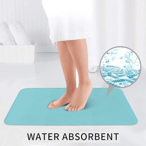 Tapis de salle de bain antidérapants ensemble de 3 pièces bleu WHJSSF de 61x40cm