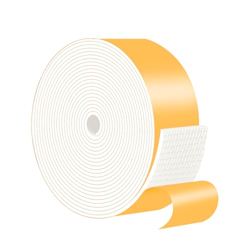 Image of Weather Stripping Tape for Door,High Density CR,2 in x 1 /8 in x 15Ft | Weather Stripping Door Seal,Soundproof,Cold Insulation,Foam Insulation Tape for Door, Front Door Frame, Windows,White