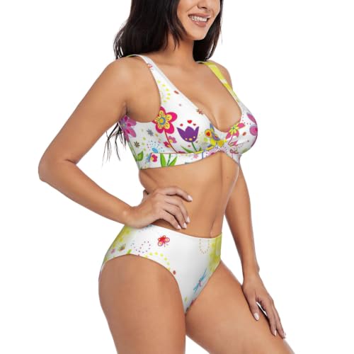 Bikini con estampado de mariposas y libélula de tejido elástico Ssun 2