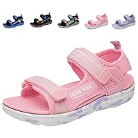 Fadezar Sandalen Mädchen Jungen Sport Outdoor Sandalen mit Klettverschluss für Kinder Bequeme Wandersandale Sommer Rosa EU 38