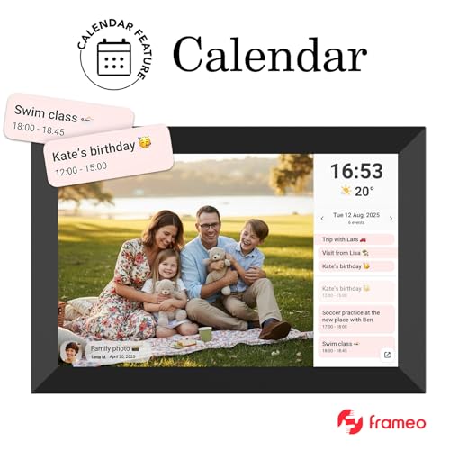 Image of 32GB FRAMEO 10.1 Inch Smart WiFi Digital Photo Frame 1280x800 IPS LCD Touch Screen, Auto-Rotate Portrait and Landscape, Built in 32GB Memory, Share Moments Instantly via Frameo App from Anywhere