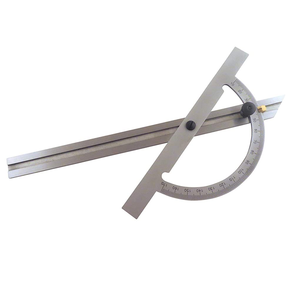 Regla del buscador de ángulo del protractor de ángulo, buscador de ángulo del protactor del ángulo de engranaje, acero al carbono 180 grados de ángulo del protactor (200x400 mm)